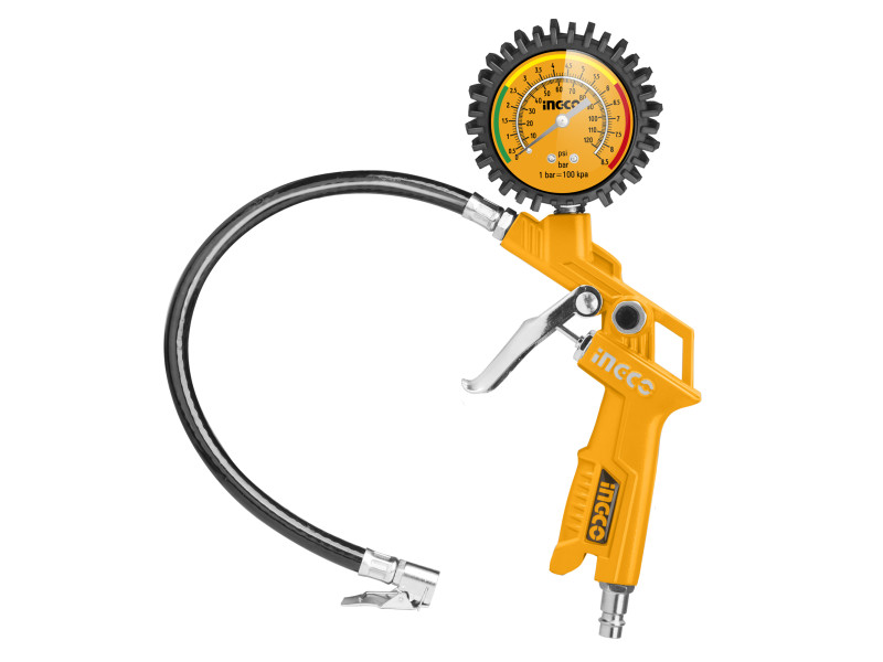 INGCO Kerékfúvató pisztoly nyomásmérővel 0-8,5 bar 1/4"