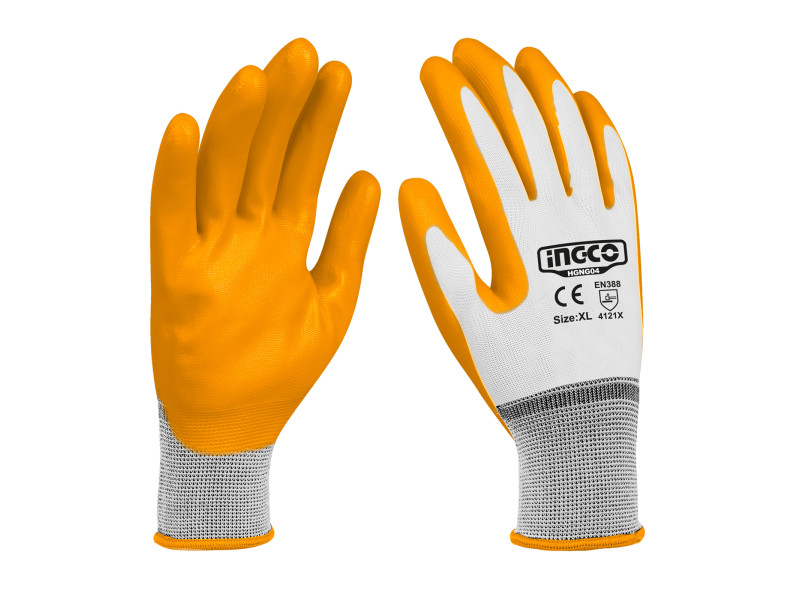 INGCO Szerelőkesztyű XL nitril mártott