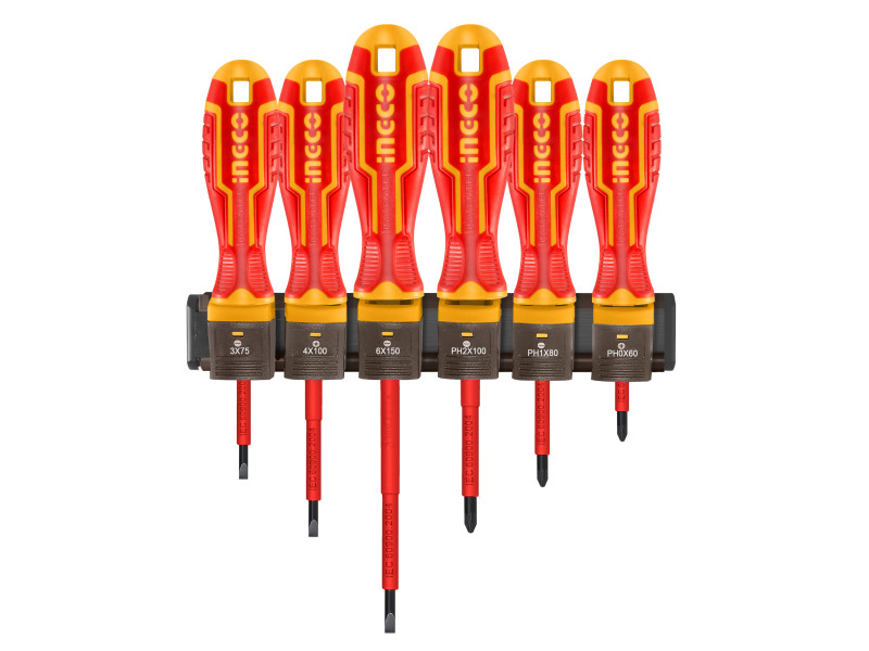 INGCO Csavarhúzó készlet 6 részes mágneses 1000 V-ig szigetelt