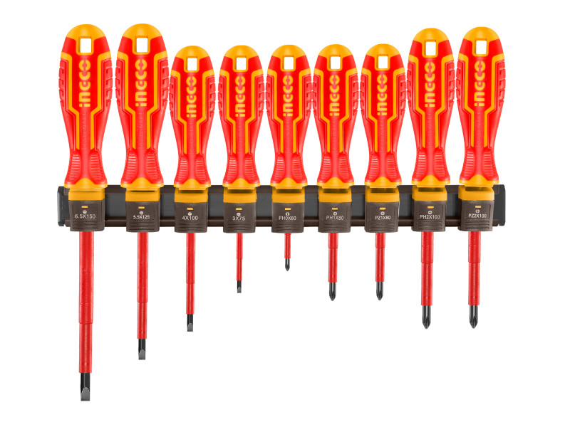 INGCO Csavarhúzó készlet 9 részes mágneses 1000 V-ig szigetelt