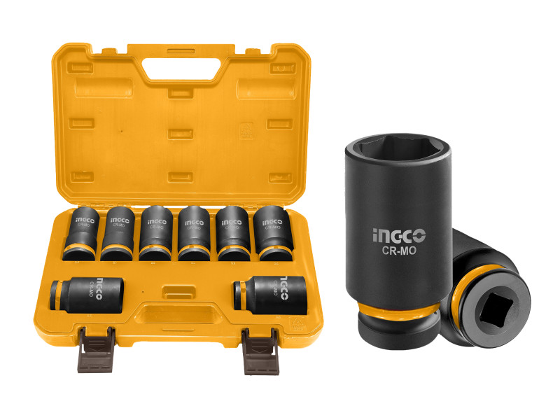 INGCO Gépi hosszú dugókulcs készlet 8 részes 3/4" 26-38 mm CrMo