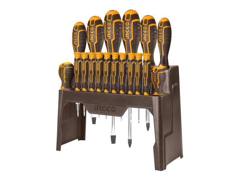 INGCO Csavarhúzó készlet 18 részes mágneses CrV