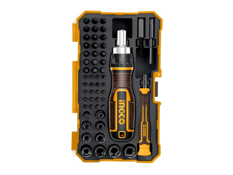 INGCO Racsnis és precíziós csavarhúzó készlet 55 részes