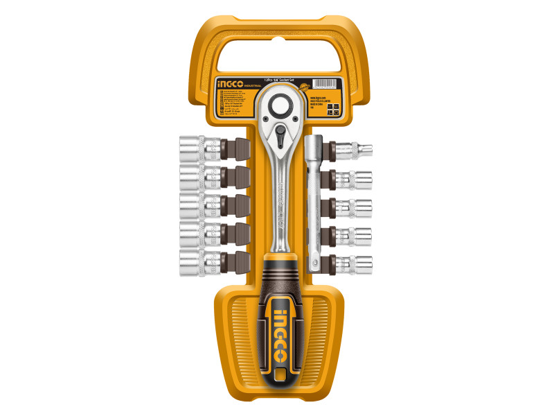 INGCO Dugókulcs készlet 12 részes 1/4" 5-14 mm CrV