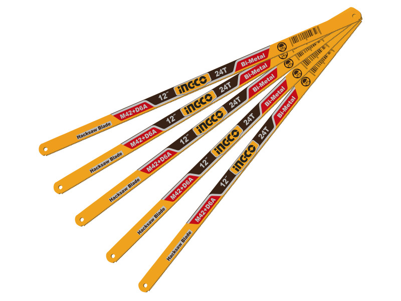 INGCO Fémfűrészlap kézi 300 / 12 mm 24 TPI bimetál (5 db)
